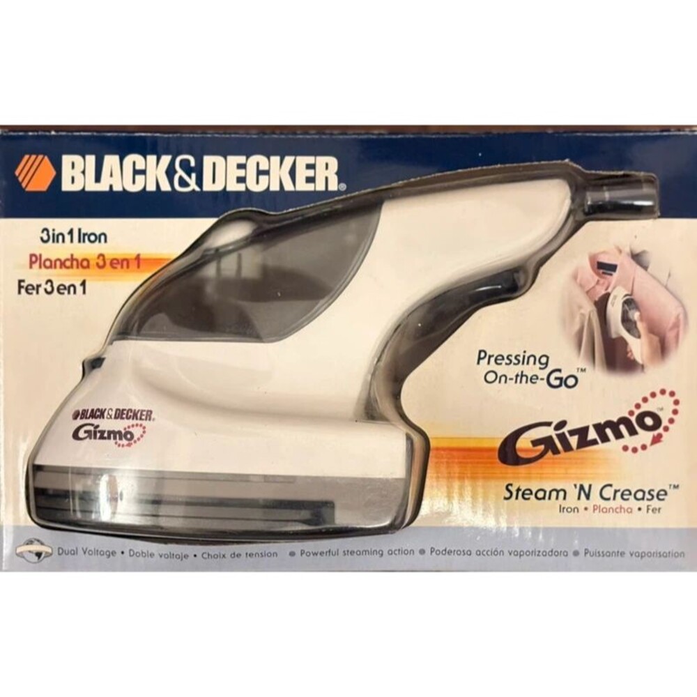 Black & Decker Gizmo Steam ’N Crease 3-in-1 Travel Iron C520 Dual Voltage